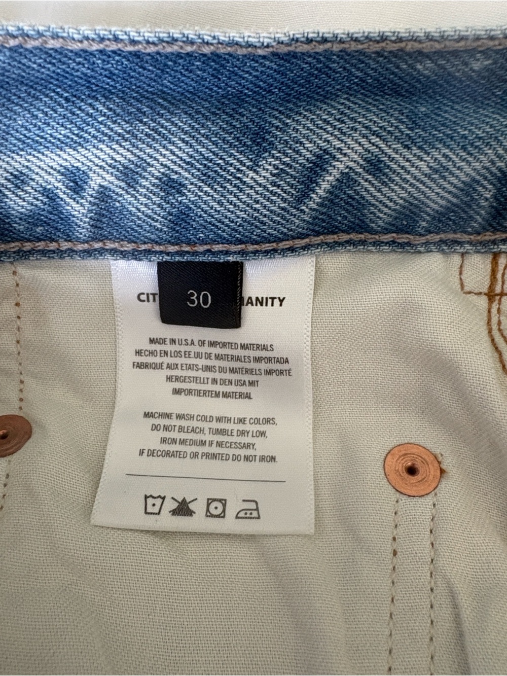 Citizens of Humanity Barrel Horseshoe Jeans Size 30 - Picture 5 of 7